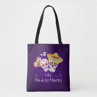 Farbenfrohe Dia de los Muertos | Tragetasche