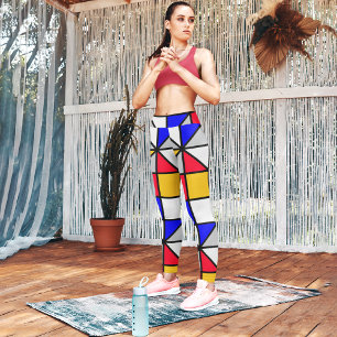 Farbenfrohe Diagonal Squares Capri Leggings
