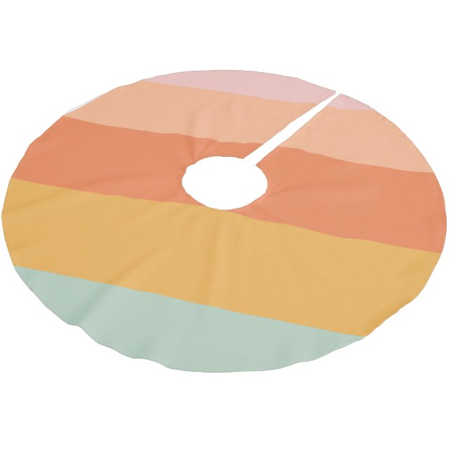 Farbenfrohe Diagonalstreifen Retro Candy Pastell Polyester Weihnachtsbaumdecke (Schrägansicht)