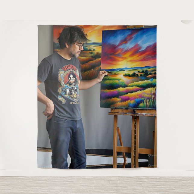 Farbenfrohe digitale 3D-Tapisserie - Extra-Large 8 Wandteppich (Vorderseite)