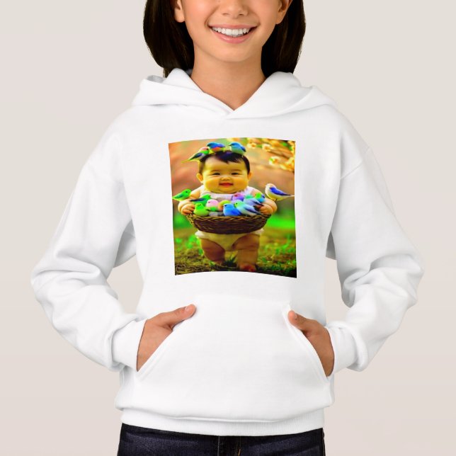 Farbenfrohe digitale Designermädchen - P Hoodie (Vorderseite)