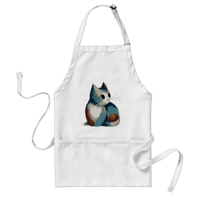 Farbenfrohe digitale Katze Schürze (Vorne)