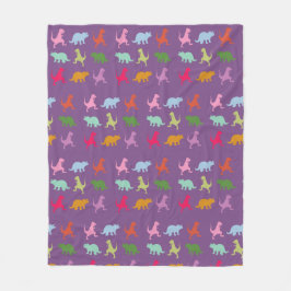 Farbenfrohe Dinosaurier Fleece Blanket, mittel