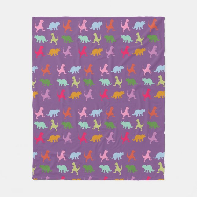 Farbenfrohe Dinosaurier Fleece Blanket, mittel (Vorderseite)