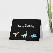 Farbenfrohe Dinosaurier Kinder Happy Birthday Card