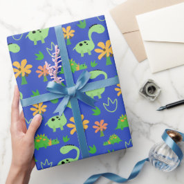 Farbenfrohe Dinosaurier Muster Geschenkpapier