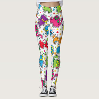 Farbenfrohe Dinosaurier Nahtloses Muster, Dinosaur Leggings