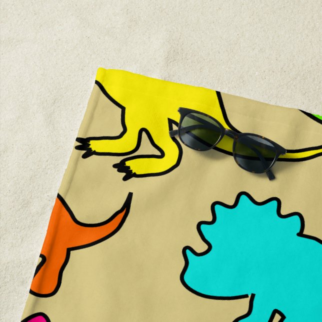 Farbenfrohe Dinosaurier Strandtuch (Beispiel)