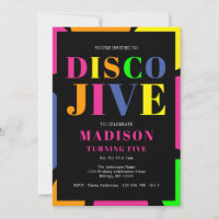 Farbenfrohe Disco Jive macht 5 Geburtstagsparty