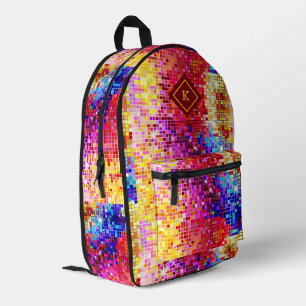 Farbenfrohe Disco-Spiegel Glitzer-Muster Bedruckter Rucksack