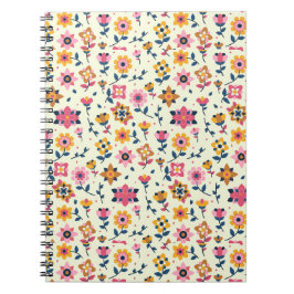 Farbenfrohe Ditsy Floral Print Hintergrund Notizblock
