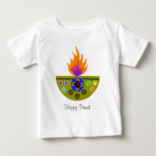 Farbenfrohe Diwali Lamp Diya Baby T-shirt