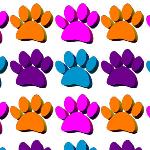 Farbenfrohe Dog Paw 3D Art Pattern Geschenkpapier