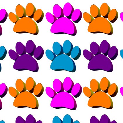 Farbenfrohe Dog Paw 3D Art Pattern Geschenkpapier (Von Creator hochgeladen)