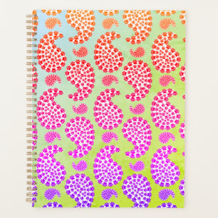Farbenfrohe Dog Paw Print Paisley Vintag Style Planer