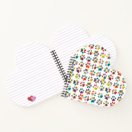 Farbenfrohe Doggie Paws Notebook Notizbuch