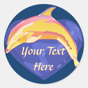 Farbenfrohe Dolphin-Aufkleber Runder Aufkleber