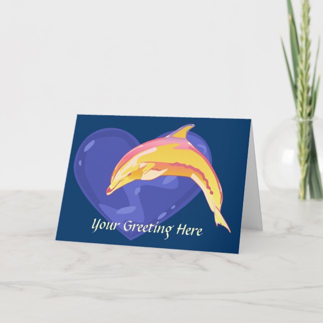 Farbenfrohe Dolphin Grußkarte Karte (Vorderseite)