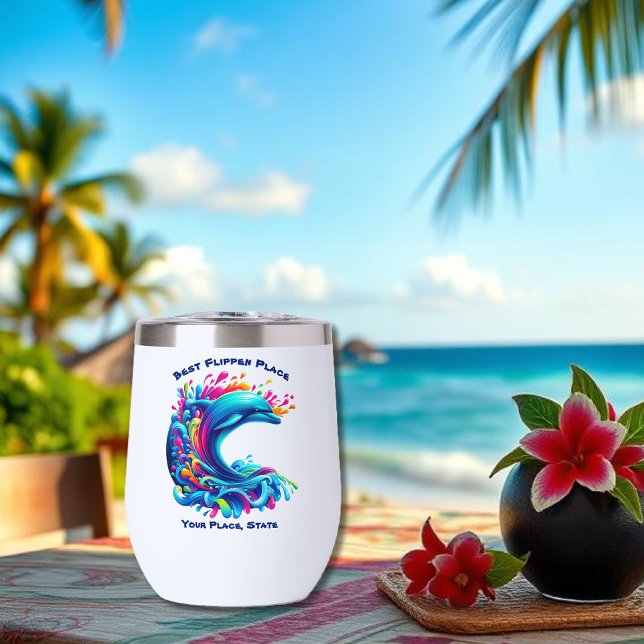 Farbenfrohe Dolphin Splash (Dolphin Colorful Splash-Fisherman Core-Summer Tumbler-Beach Tumbler)