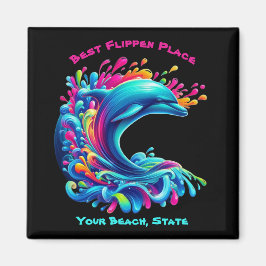 Farbenfrohe Dolphin Splash Magnet