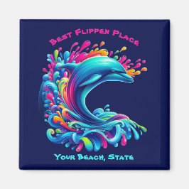 Farbenfrohe Dolphin Splash Magnet
