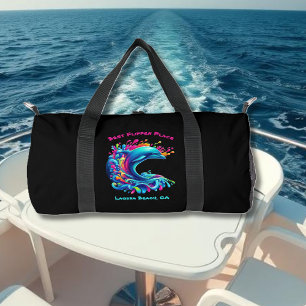 Farbenfrohe Dolphin Splash Zippered Duffle Bag