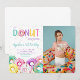 Farbenfrohe Donut Birthday Party Foto Einladung