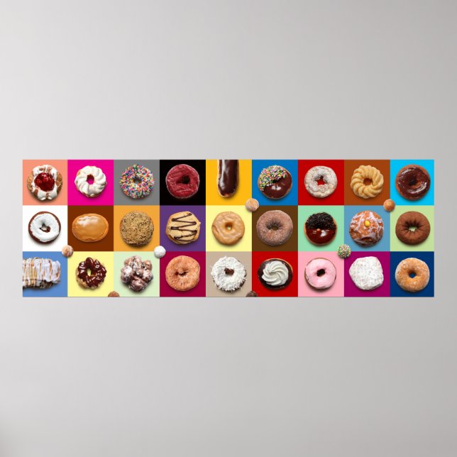 Farbenfrohe Donuts Extra großes Poster (Vorne)