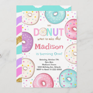 Farbenfrohe Donuts Sprinkle Kindergeburtstag Einla Einladung
