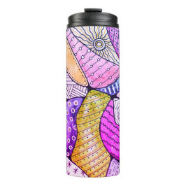 Farbenfrohe Doodle Art Thermal Tumbler Thermosbecher