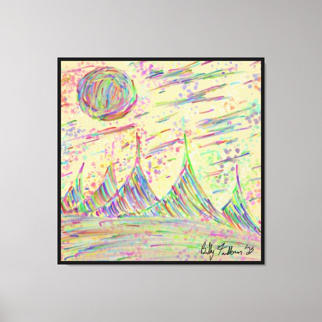 Farbenfrohe Doodle Leinwanddruck (Vorderseite)