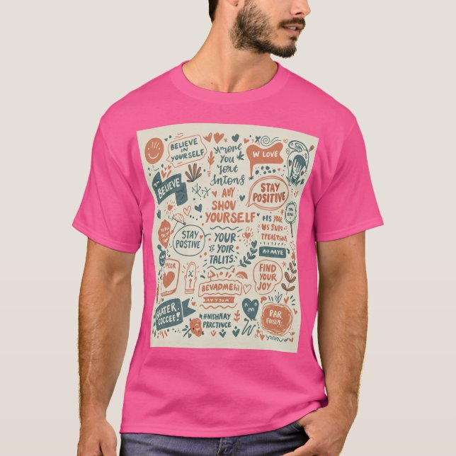 Farbenfrohe Doodle-Prints: Inspirierend Kunst für T-Shirt (Vorderseite)