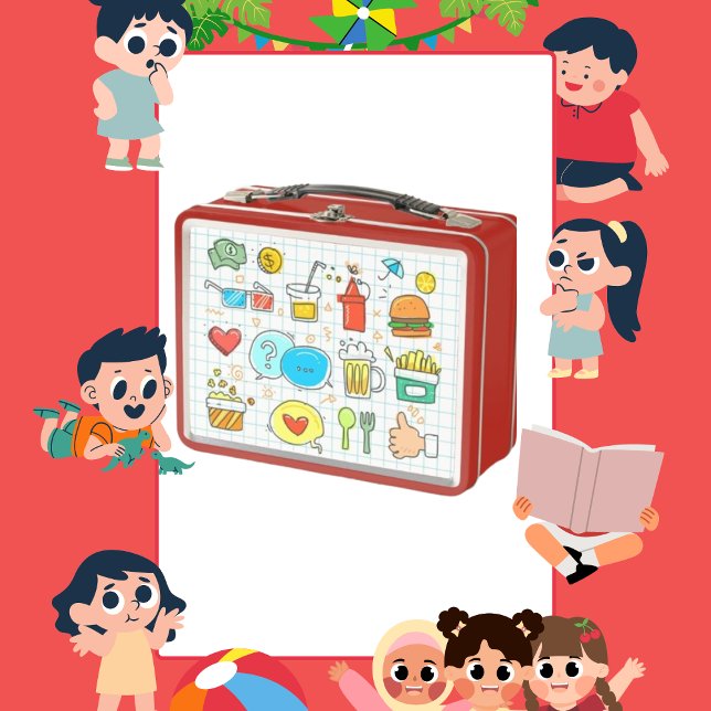 Farbenfrohe Doodle Soda Fries Lunch Box (Von Creator hochgeladen)