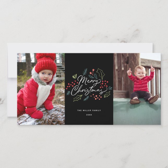 Farbenfrohe Doodles Frohe Weihnachten 2 Foto Schwa (Vorderseite)