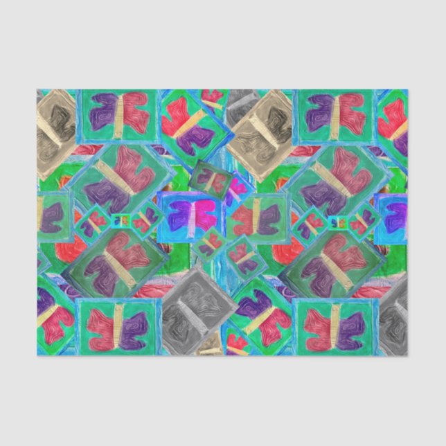 Farbenfrohe Doppelherausforderung | Gewebepapier Seidenpapier (Vorderseite)