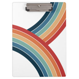 Farbenfrohe doppelte Retro-Regenbogendekoration Klemmbrett