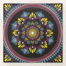 Farbenfrohe Dot Art Mandala | Sacred Geometry Boho