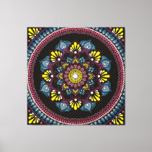 Farbenfrohe Dot Art Mandala | Sacred Geometry Boho