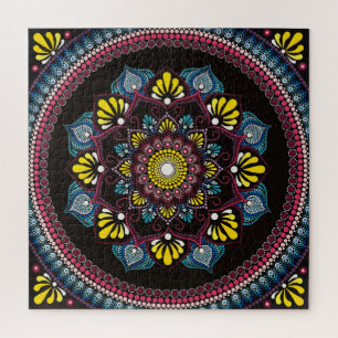 Farbenfrohe Dot Art Mandala Sacred Geometry Boho Puzzle