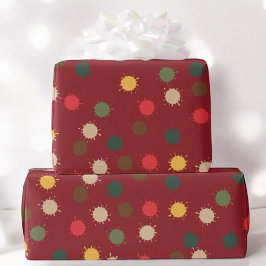 Farbenfrohe Dot Splash über das Red Festival Holid Geschenkpapier