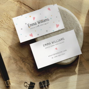 Farbenfrohe Dots Kinderbetreuung Babysitter-Visite Visitenkarte