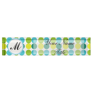 Farbenfrohe Dots Schreibtisch Namplate Custom Mono Namensplakette