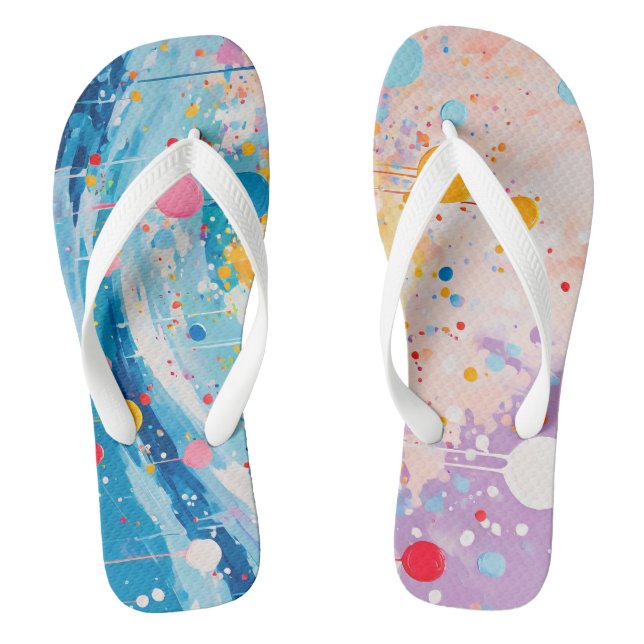 Farbenfrohe Dots Tropfen Spritzer Flip Flops (Fußbett)