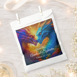 Farbenfrohe Drachen in der Liebe Geschenktütchen