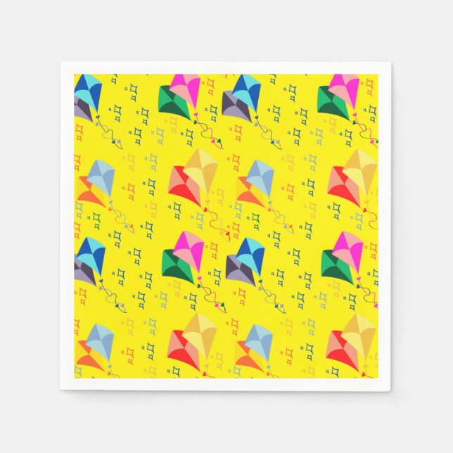 Farbenfrohe Drachenfestspiele Serviette (Vorderseite)