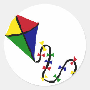 Farbenfrohe Drachenfliegerei Runder Aufkleber