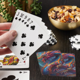 Farbenfrohe Drachenspielkarte Spielkarten