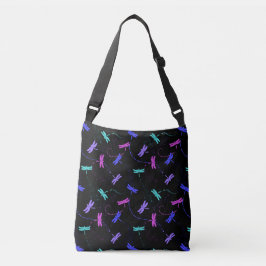 Farbenfrohe Dragonfly Muster Crossbody Bag Tragetaschen Mit Langen Trägern