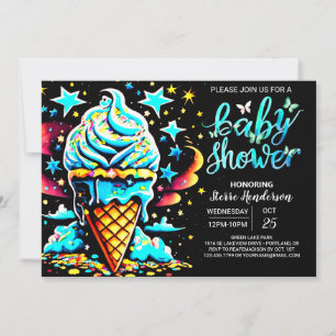 Farbenfrohe Dream Ice Cream Boy Baby Dusche Einladung