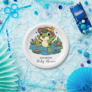 Farbenfrohe Dreamy Frog Baby Dusche Pappteller
